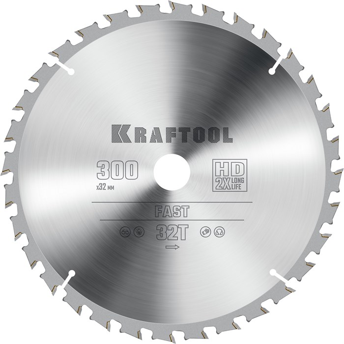 KRAFTOOL Fast, 300 х 32 мм, 32Т, пильный диск по дереву (36950-300-32) 00022766405