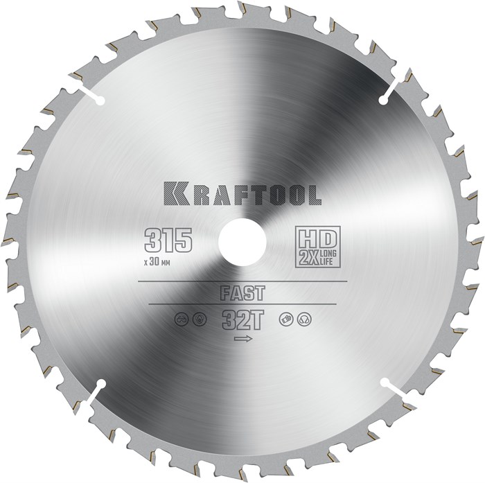 KRAFTOOL Fast, 315 х 30 мм, 32Т, пильный диск по дереву (36950-315-30) 00022766406