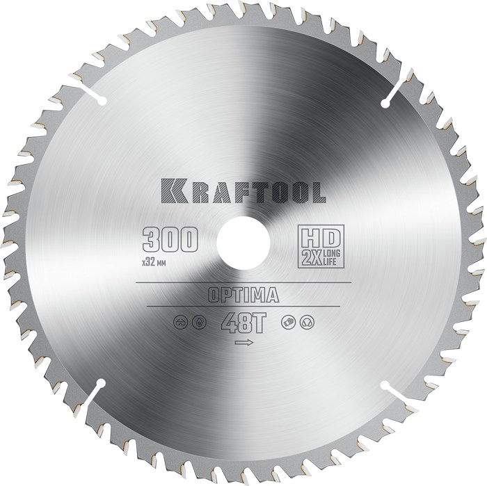 KRAFTOOL Optima, 300 х 32 мм, 48Т, пильный диск по дереву (36951-300-32) 00022766660