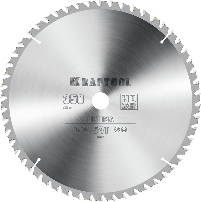 KRAFTOOL Optima, 350 х 30 мм, 54Т, пильный диск по дереву (36951-350-30) 00022766662