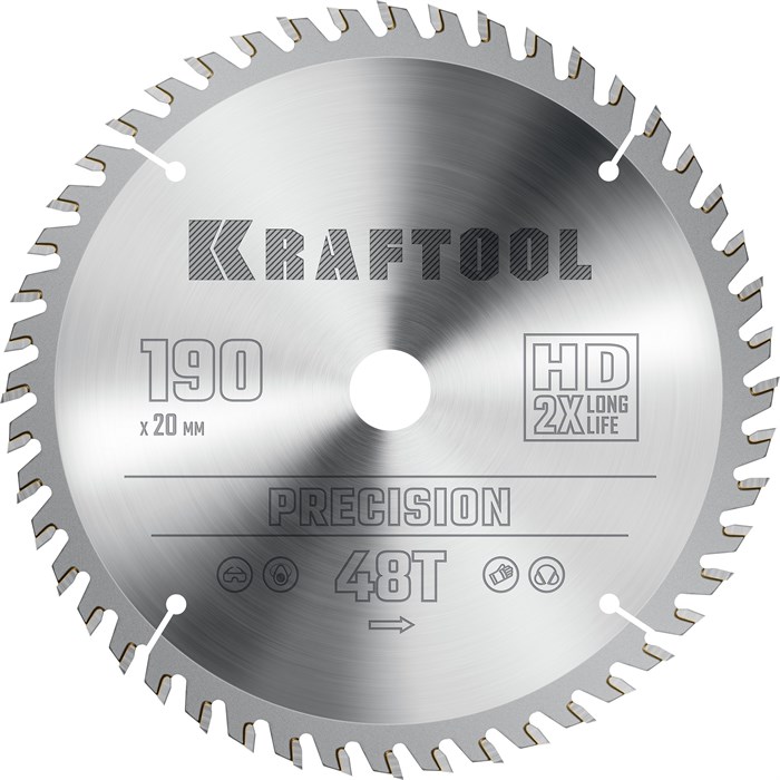 KRAFTOOL Precision, 190 х 20 мм, 48Т, пильный диск по дереву (36952-190-20) 00023395221
