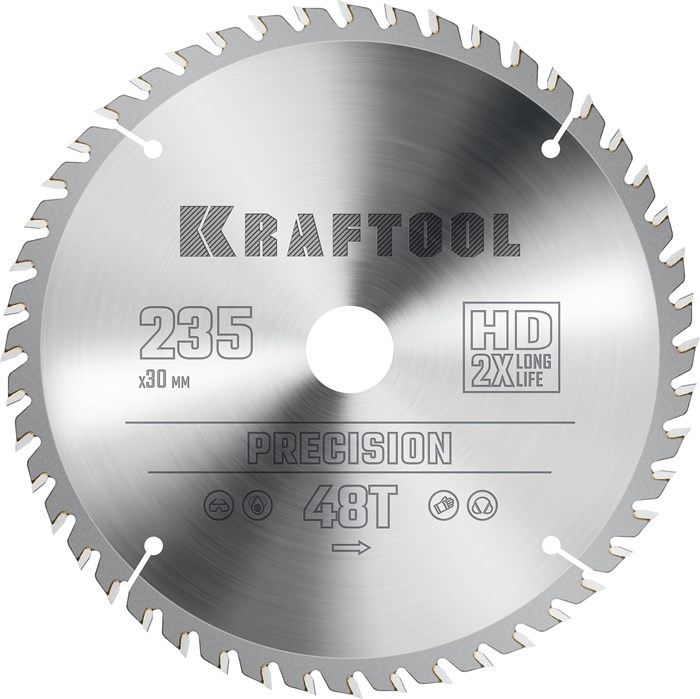 KRAFTOOL Precision, 235 х 30 мм, 48Т, пильный диск по дереву (36952-235-30) 00023395227