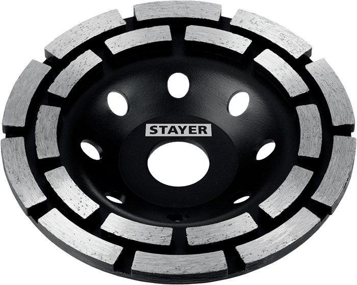 STAYER Double, d 125 мм, двухрядная алмазная шлифовальная чашка (33381-125) 00023685041