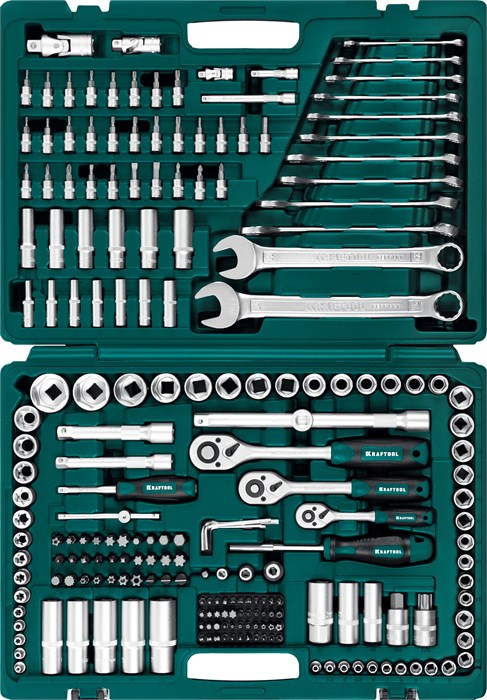 KRAFTOOL X Drive, 216 предм., (1/2″+3/8″+1/4″), универсальный набор инструмента (27888-H216) 00023788598