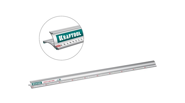 KRAFTOOL KRAFT-LINE, 1.0 м, усиленная алюминиевая линейка со стальной направляющей (34275-100) 00025256403