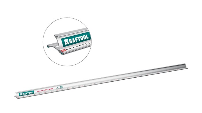 KRAFTOOL KRAFT-LINE, 1.5 м, усиленная алюминиевая линейка со стальной направляющей (34275-150) 00025256404