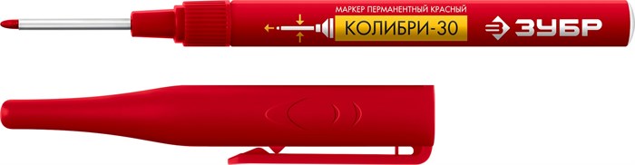 ЗУБР Колибри-30 красный, наконечник L 30 мм, d 3.0 мм, перманентный маркер для отверстий (06338-3) 00025943322