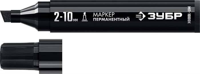 ЗУБР МП-1000К чёрный, 2-10 мм, клиновидный перманентный маркер (06333-2) 00026444479