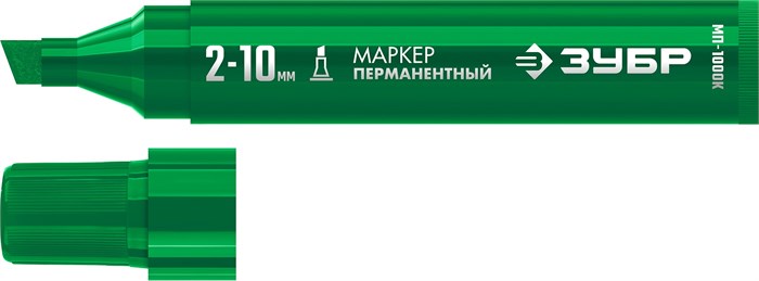 ЗУБР МП-1000К зеленый, 2-10 мм, клиновидный перманентный маркер (06333-4) 00026444481