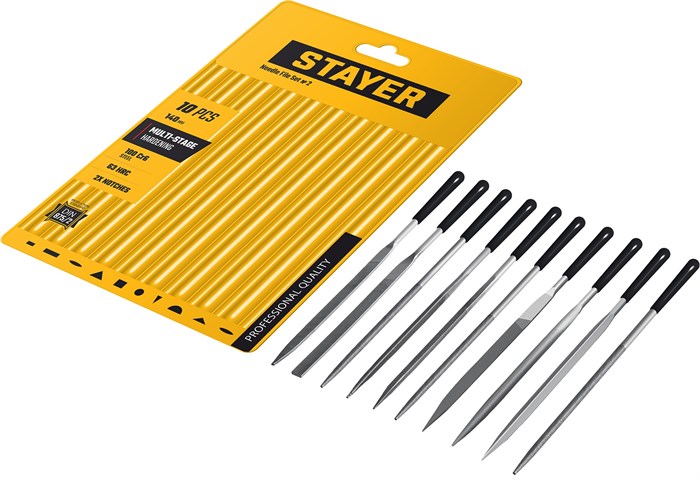 STAYER 140 мм, 10 предм., набор надфилей, Professional (16011-H10) 00027312918