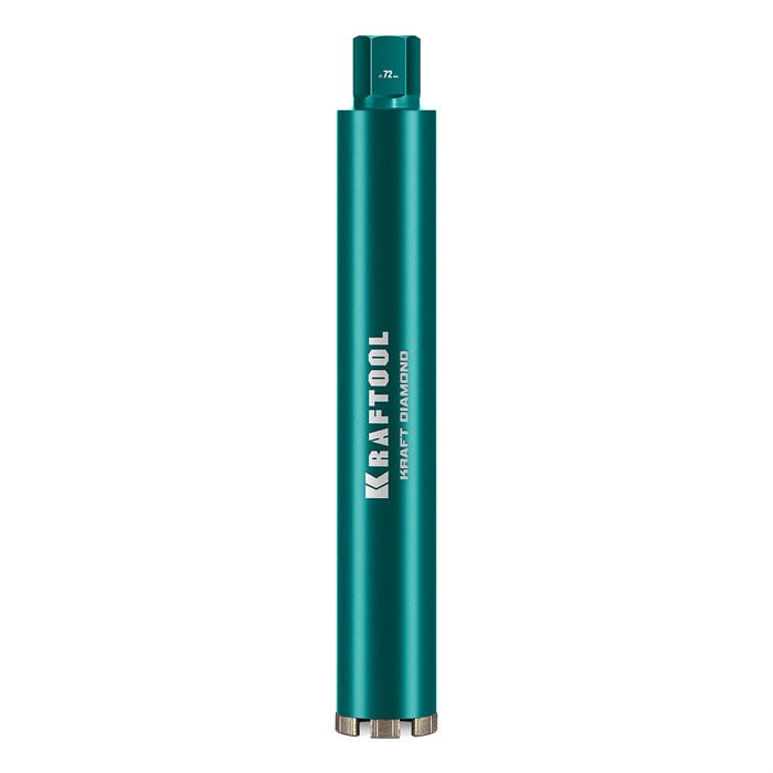 KRAFTOOL DIAMOND 72 мм (450 мм, 1 1/4″, лазерная сварка, сухое сверление с микроударом), алмазная коронка по железобетону (29825-072) 00030624154