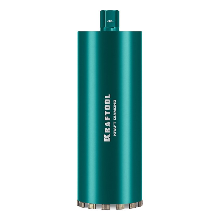 KRAFTOOL DIAMOND 162 мм (450 мм, 1 1/4″, лазерная сварка, сухое сверление с микроударом), алмазная коронка по железобетону (29825-162) 00031312922