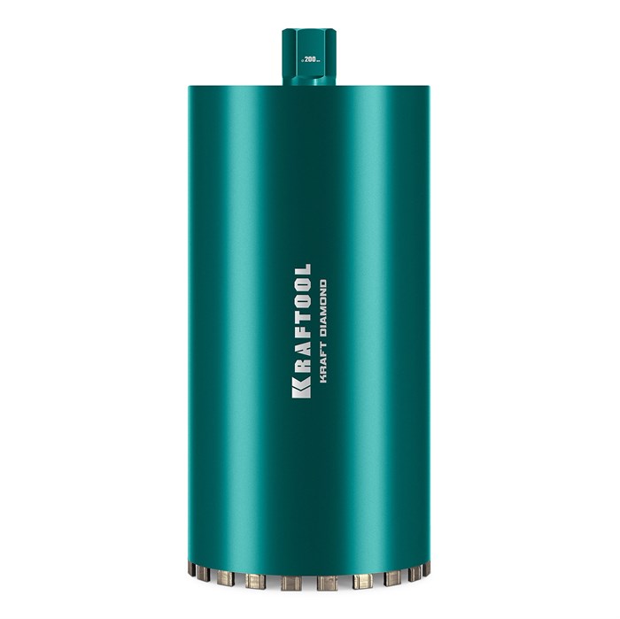 KRAFTOOL DIAMOND 200 мм (450 мм, 1 1/4″, лазерная сварка, сухое сверление с микроударом), алмазная коронка по железобетону (29825-200) 00031312923
