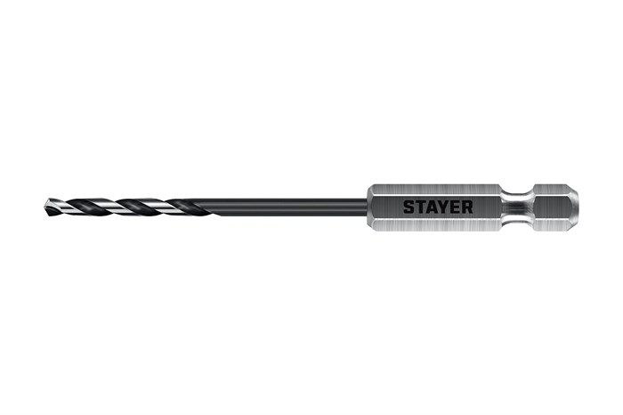 STAYER НЕХ-1/4″, d 2.5 х 79 мм, сверло по металлу для винтовёртов и шуруповертов IMPACT READY (29603-2.5) 00031315939