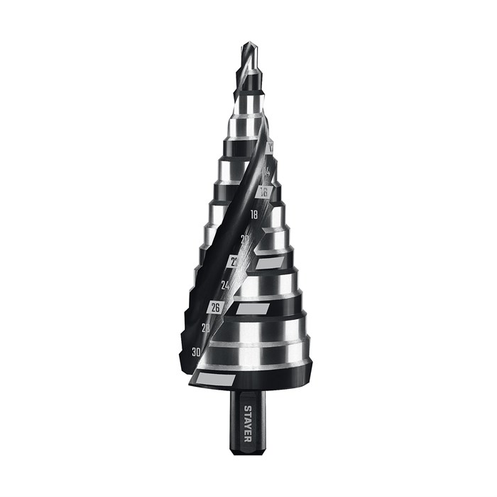 STAYER Pro-Max 4-32мм, 15 ступеней, винтовая спираль, сверло ступенчатое (29661-4-32-15) 00031316420
