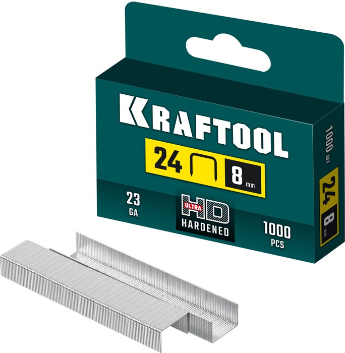 KRAFTOOL скобы тип 24, 8 мм, калибр 23GA. 1000 шт (31724-08) 00031318733