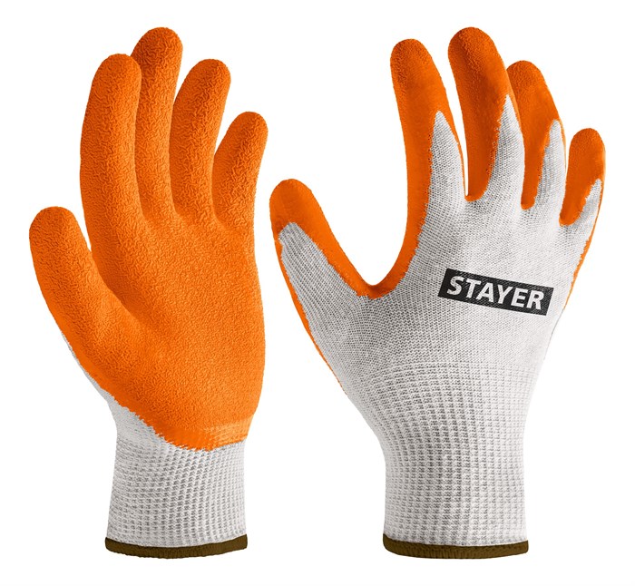 STAYER ULTRA, L-XL, х/б перчатки с рельефным латексным покрытием, противоскользящие (11403-XL) 00031332115