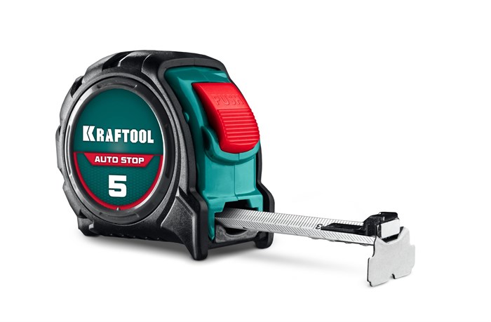 KRAFTOOL AutoStop 5м х 25мм, профессиональная рулетка с автостопом (3412-5-25) 00031351295