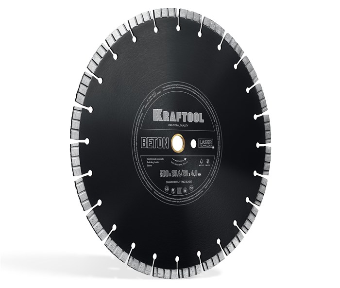 KRAFTOOL BETON 500 мм (25.4/20 мм, 12х4.0 мм), алмазный диск (36686-500) 00035362395