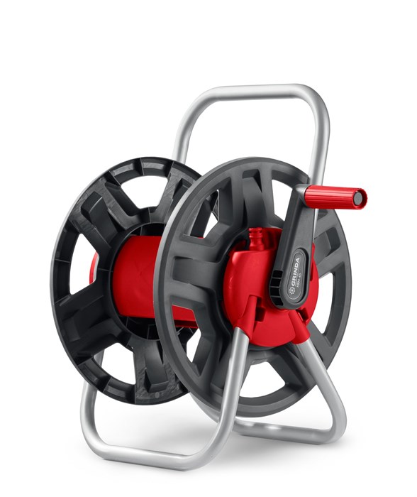 GRINDA HRM-45, для шлангов 45м x 1/2″ и 15м х 3/4″, стальные опоры, пластиковый барабан, катушка для шлангов (8-428405) 00038578544