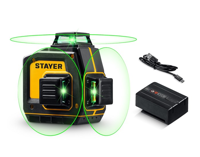 STAYER SL-3D, 50м, точн. +/-0,5 мм/м, зеленый лазерный нивелир (34963) 00040842301