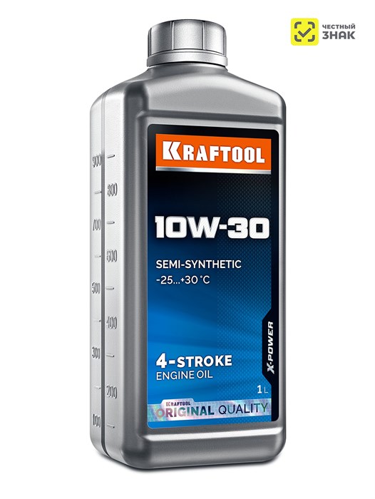 KRAFTOOL 10W-30, 1 л, полусинтетическое масло для 4-тактных двигателей (41513-1) 00043062447