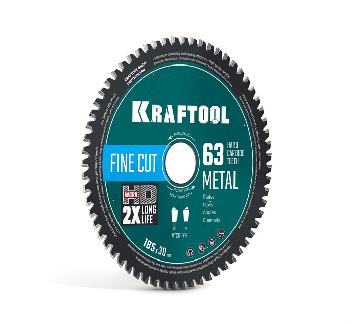 KRAFTOOL Metal Cut 185 х 30 мм, 63Т, диск пильный по металлу и стали (36954-185-30-63) 00045261861