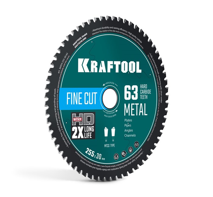 KRAFTOOL Metal Cut 255 х 30 мм, 63Т, диск пильный по металлу и стали (36954-255-30-63) 00045261864