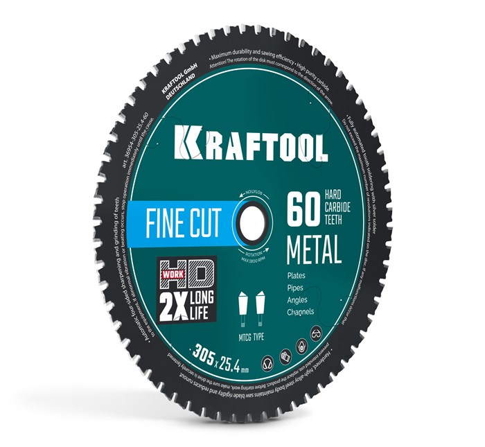 KRAFTOOL Metal Cut 305 х 25.4 мм, 60Т, диск пильный по металлу и стали (36954-305-25.4-60) 00045261866
