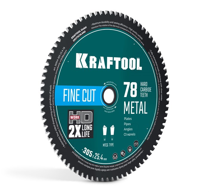 KRAFTOOL Metal Cut 305 х 25.4 мм, 78Т, диск пильный по металлу и стали (36954-305-25.4-78) 00045261867