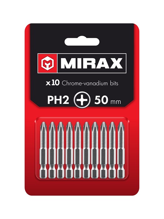MIRAX PH2, 50 мм, 10 шт, биты (26271-2-50-10) 00045952060