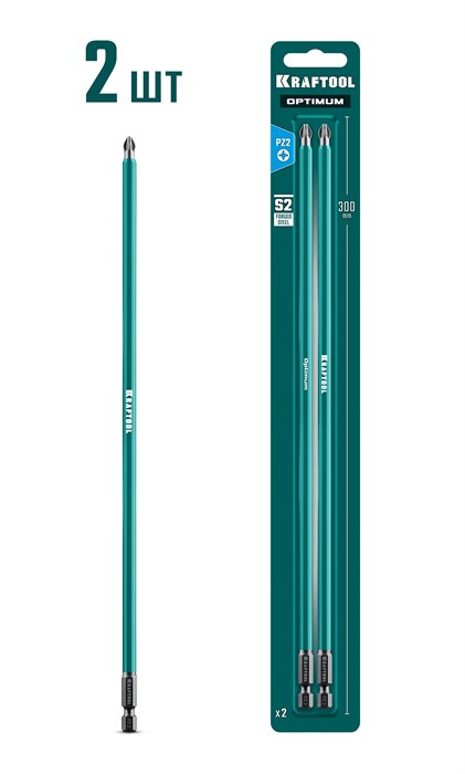 KRAFTOOL OPTIMUM PZ 2, 300 мм, 2 шт, биты (26124-2-300-2) 00060798766