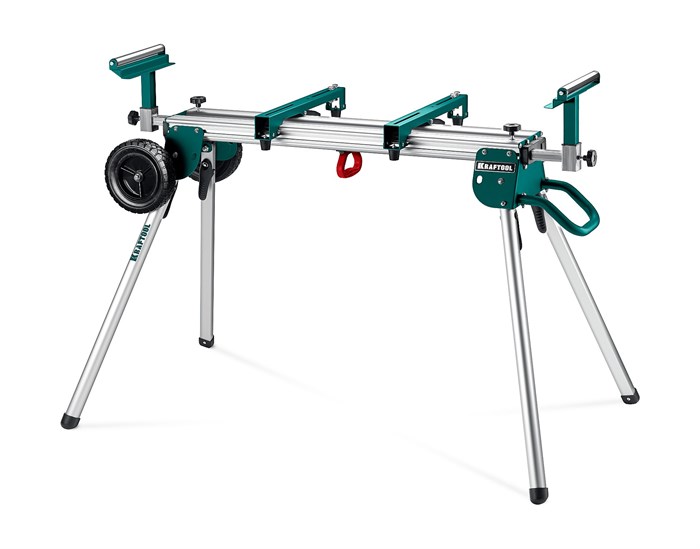 KRAFTOOL MSA-1200 U, (1120-2650)х765х970 мм, алюминиевый мобильный стол для торцовочных пил с ручкой и колесами (38782-2) 00061929246