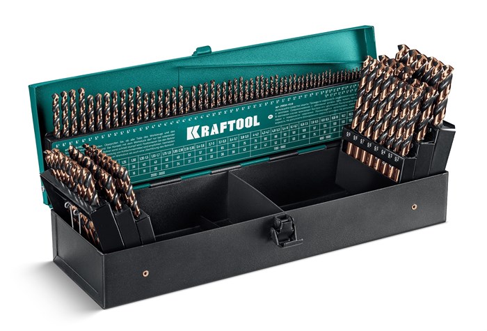 KRAFTOOL Cobalt, 118 шт, (1-13 мм), сталь М42, HSS-Co(8%), набор сверл по металлу (29656-H118) 00062212720