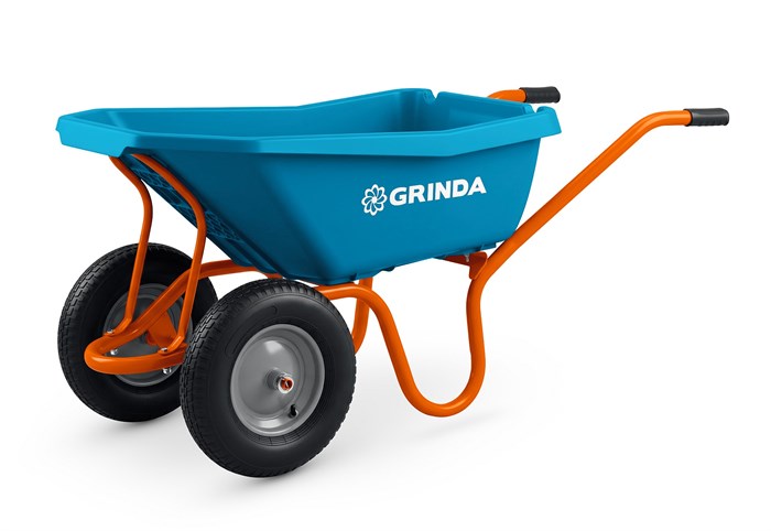 GRINDA GP-22, ударопрочный пластиковый кузов, 110 л, 220 кг, двухколесная, пневматические колеса, тачка садовая PROLine (422406) 00065471282