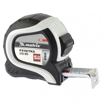 Рулетка Extra Wide,5 м x 27 мм,двухкомпонентный корпус,Pro Matrix 16860