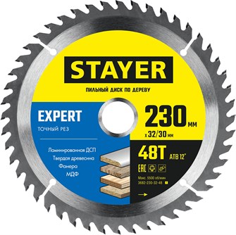 {{productViewItem.photos[photoViewList.activeNavIndex].Alt || productViewItem.photos[photoViewList.activeNavIndex].Description || 'STAYER Expert, 230 x 32/30 мм, 48T, точный рез, пильный диск по дереву (3682-230-32-48)'}}