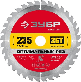 {{productViewItem.photos[photoViewList.activeNavIndex].Alt || productViewItem.photos[photoViewList.activeNavIndex].Description || 'ЗУБР Оптимальный рез, 235 x 32/30 мм, 36T, пильный диск по дереву (36912-235-32-36)'}}