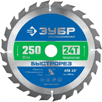 {{productViewItem.photos[photoViewList.activeNavIndex].Alt || productViewItem.photos[photoViewList.activeNavIndex].Description || 'ЗУБР Быстрорез, 250 x 32 мм, 24Т, пильный диск по дереву, Профессионал (36901-250-32-24)'}}