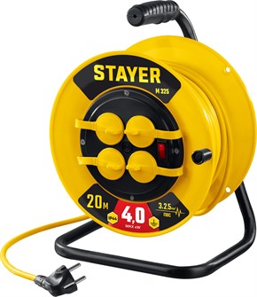 {{productViewItem.photos[photoViewList.activeNavIndex].Alt || productViewItem.photos[photoViewList.activeNavIndex].Description || 'STAYER М-325, ПВС, 3 х 2.5 мм2, 20 м, 4000 Вт, IP44, силовой удлинитель на катушке (55064-20)'}}