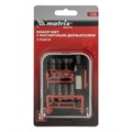 Набор бит, адаптер для бит, сталь S2, 18 предметов, пластиковый кейс Matrix 14608