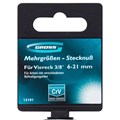 Головка торцевая многоразмерная, CrV, 6-21 мм, под квадрат 3/8, CrV, хромированная Gross 14664
