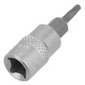 Головка с битой вставкой T10, квадрат 1/4, CrV Stels 14665