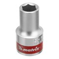 Головка торцевая, 10 мм, шестигранная, CrV, под квадрат 1/2, хромированная Matrix 14684