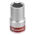 Головка торцевая, 13 мм, шестигранная, CrV, под квадрат 1/2, хромированная Matrix 14687