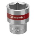 Головка торцевая, 23 мм, шестигранная, CrV, под квадрат 1/2, хромированная Matrix 14697
