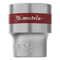 Головка торцевая, 23 мм, шестигранная, CrV, под квадрат 1/2, хромированная Matrix 14697