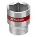Головка торцевая, 27 мм, шестигранная, CrV, под квадрат 1/2, хромированная Matrix 14699