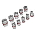 Набор торцевых головок 3/8", 6 гранные, CrV, 8-19мм, 10 штук Matrix 14734