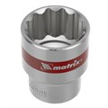 Набор торцевых головок, 1/2", 12 гранные, CrV, 10-24мм, 10 штук Matrix 14735